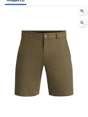 George Olive Stretch Flat-Front Casual Shorts